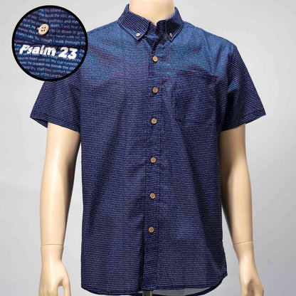 Psalm 23 Men's Linen Textured Cotton Short Sleeve Shirt