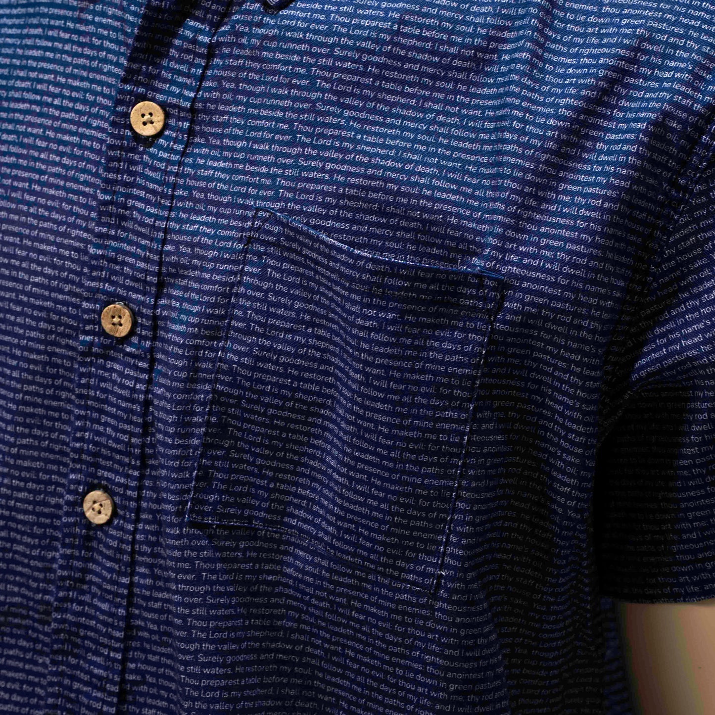 Psalm 23 Men's Linen Textured Cotton Short Sleeve Shirt