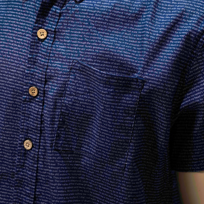 Psalm 23 Men's Linen Textured Cotton Short Sleeve Shirt