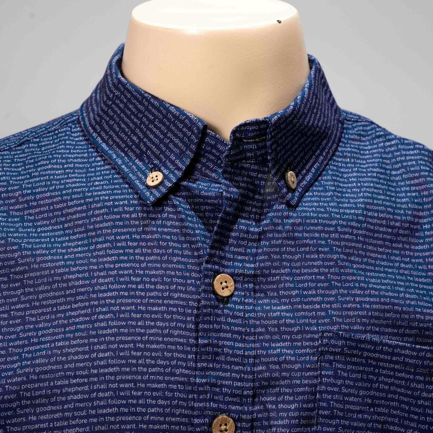 Psalm 23 Men's Linen Textured Cotton Short Sleeve Shirt