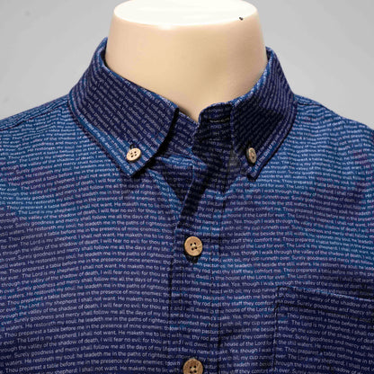 Psalm 23 Men's Linen Textured Cotton Short Sleeve Shirt