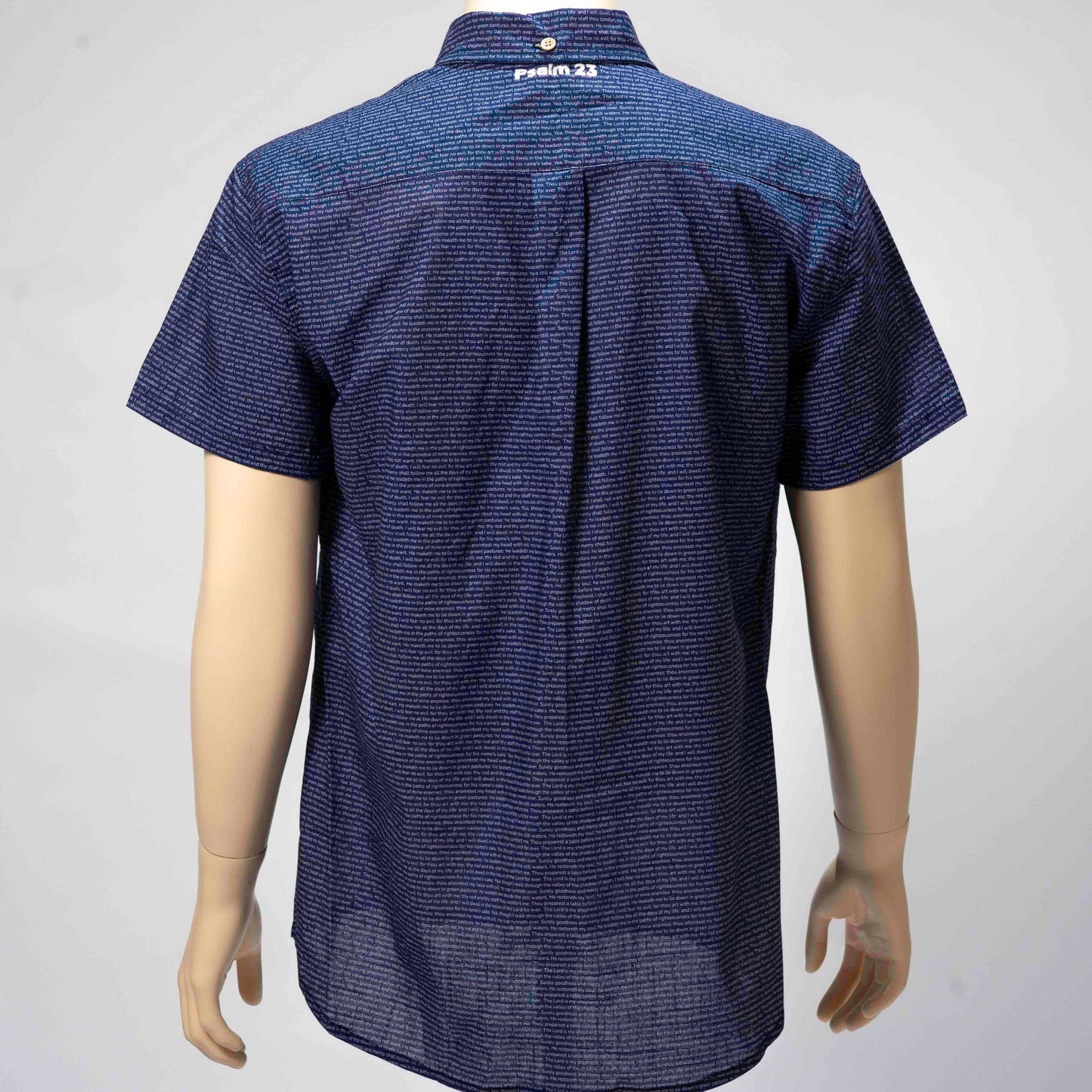 Psalm 23 Men's Linen Textured Cotton Short Sleeve Shirt