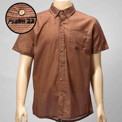 Psalm 23 Men's Linen Textured Cotton Short Sleeve Shirt