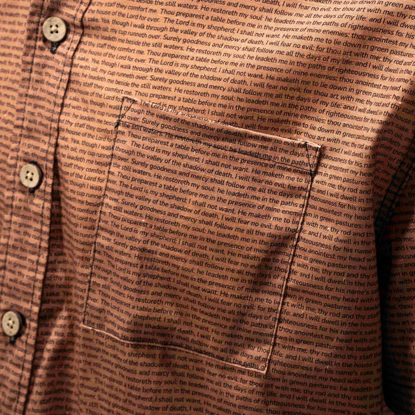 Psalm 23 Men's Linen Textured Cotton Short Sleeve Shirt