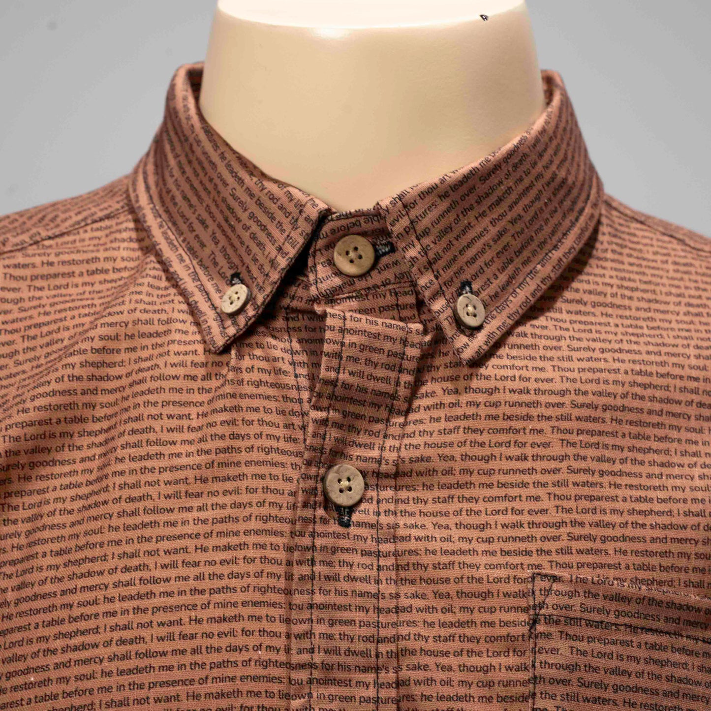 Psalm 23 Men's Linen Textured Cotton Short Sleeve Shirt