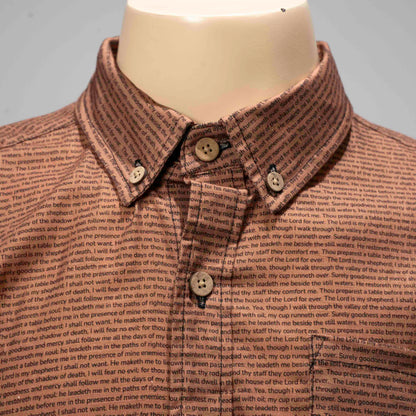 Psalm 23 Men's Linen Textured Cotton Short Sleeve Shirt