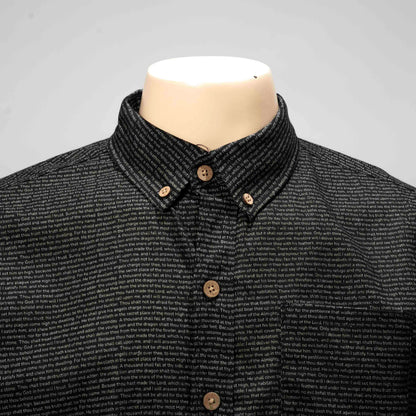 Psalm 91 Men's Linen Textured Cotton Short Sleeve Shirt