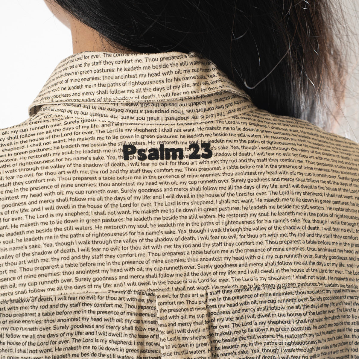 Psalm 23 Women's Linen Textured Cotton Short 3/4 Sleeve Shirt