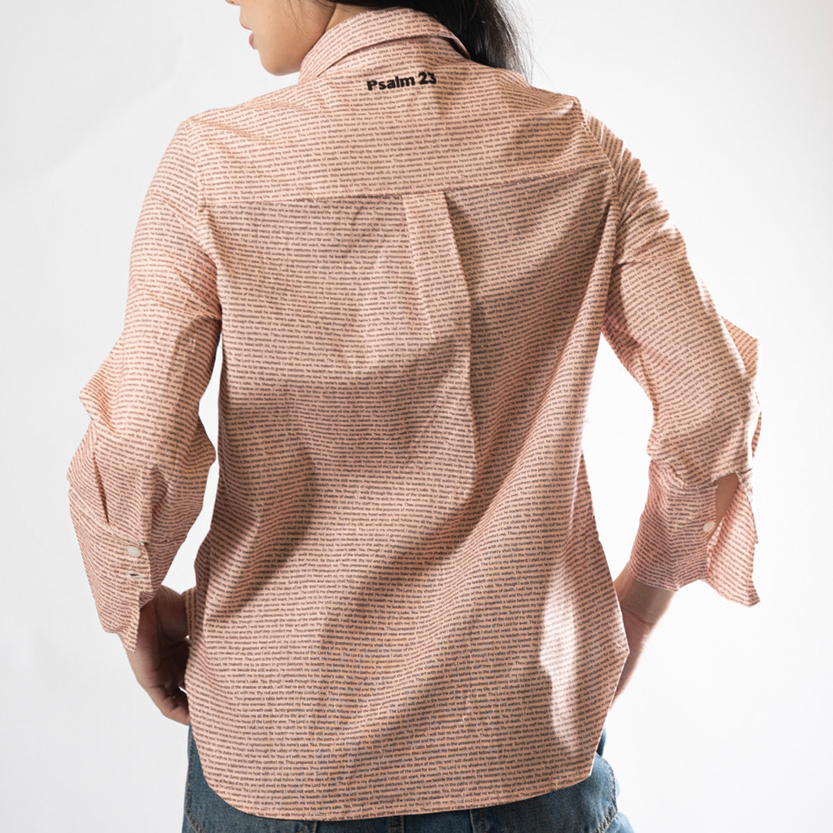 Psalm 23 Women's Linen Textured Cotton Short 3/4 Sleeve Shirt