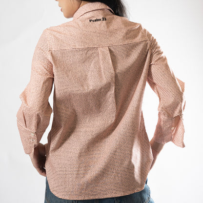 Psalm 23 Women's Linen Textured Cotton Short 3/4 Sleeve Shirt