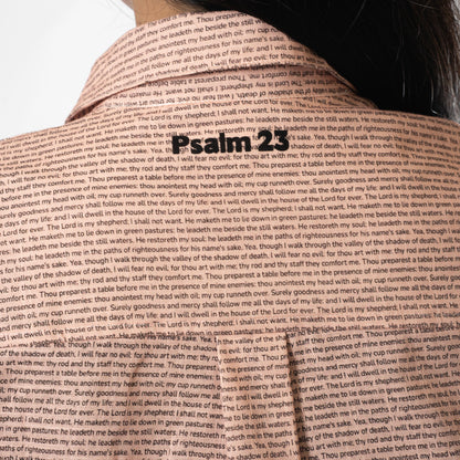 Psalm 23 Women's Linen Textured Cotton Short 3/4 Sleeve Shirt