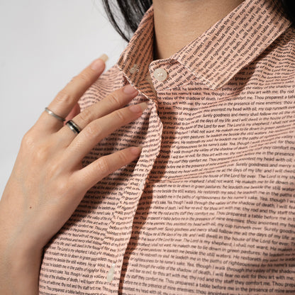 Psalm 23 Women's Linen Textured Cotton Short 3/4 Sleeve Shirt