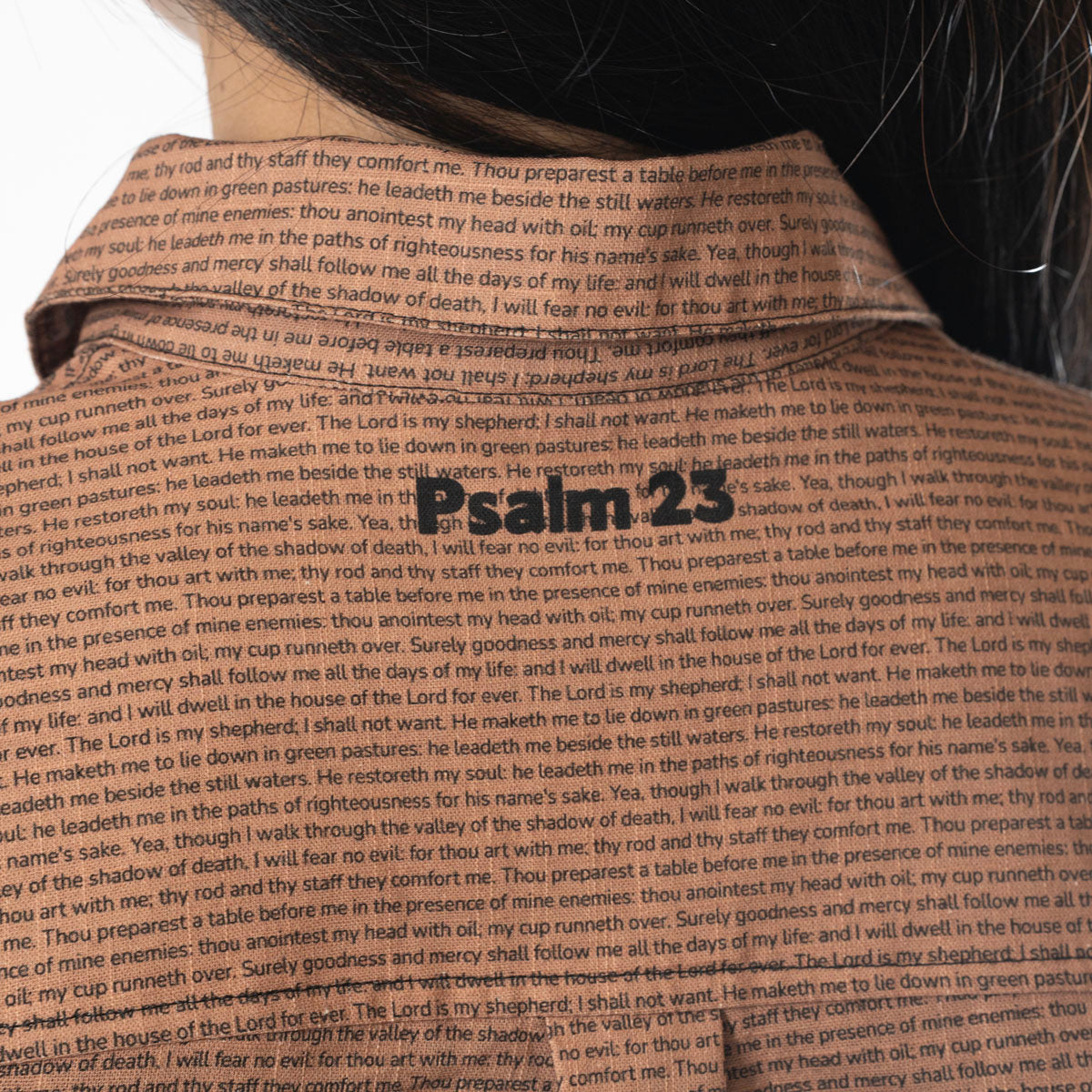 Psalm 23 Women's Linen Textured Cotton Short 3/4 Sleeve Shirt