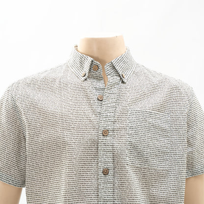 Psalm 91 Men's Linen Textured Cotton Short Sleeve Shirt