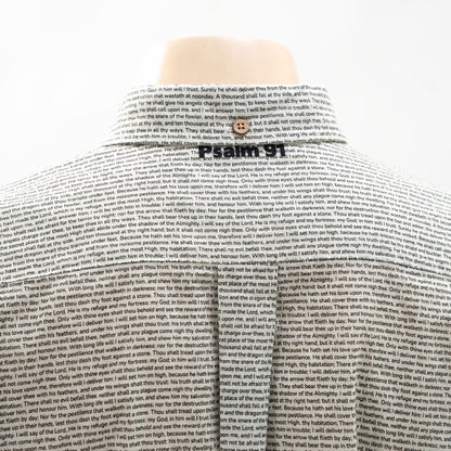 Psalm 91 Men's Linen Textured Cotton Short Sleeve Shirt